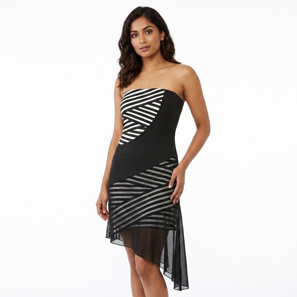 joyce leslie Black Bodycon Asymmetric Dress Women Size S